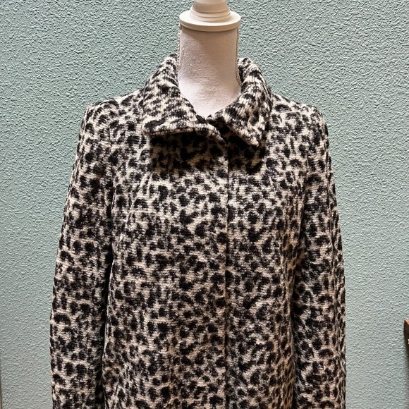 Animal Print Wool-Blend Coat - Picture 6 of 8